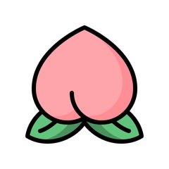 Peach vector, Chinese New Year related filled style icon editable stroke