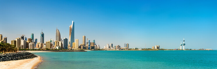 Panorama of Kuwait City in the Persian Gulf