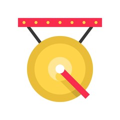 Gong vector, Chinese New Year related flat icon