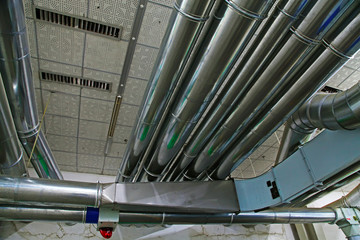Stainless steel pipe in the factory