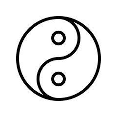 Yin yang vector, Chinese New Year related line style icon editable stroke