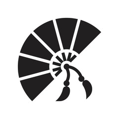 Chinese fan vector, Chinese New Year related solid icon © lukpedclub