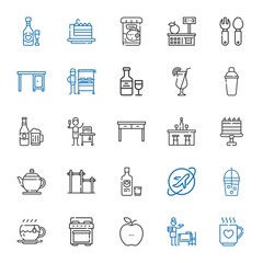 restaurant icons set