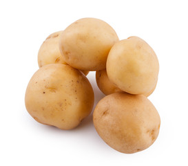 raw yellow potato isolated on white background