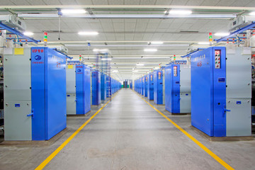 spinning production workshop in a factory, luannan county, hebei province, China