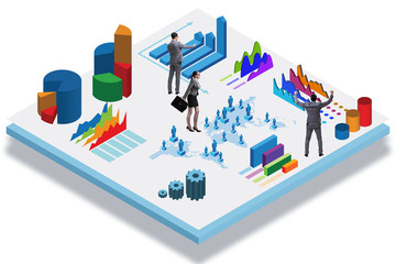 Businessman in business infographics concept