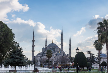Fototapeta na wymiar Blue Mosque or Sultan Ahmed Mosque (Turkish: Sultan Ahmet Camii) in Istanbul, Turkey.