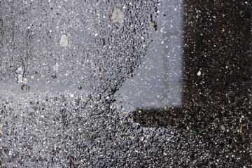Wet asphalt puddle water pavement surface texture