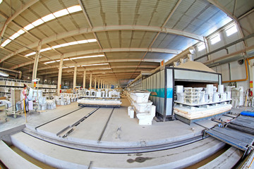 Ceramic sintering workshop production line in a factory