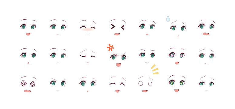 Emotions eyes of anime (manga) girls