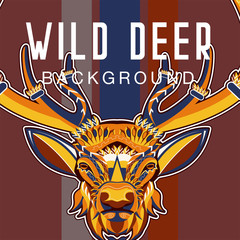 deer wild animal hunt logo - Vector
