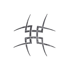 Tattoo sketch illustration. Single isolated element..