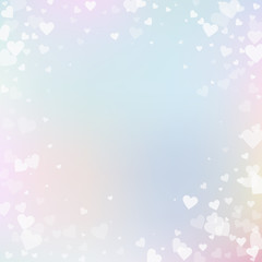 White heart love confettis. Valentine's day vignet