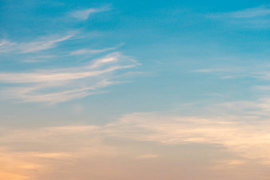 The sky is full of moving clouds. Feel free and enthusiastic. A beautiful color shade suitable for use as a background image.