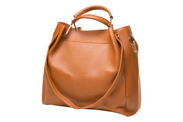 casual brown women bag, on a white background