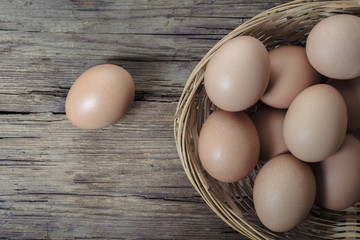 brown chicken eggs close-up