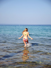 Fototapeta premium woman on the sea