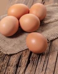 brown chicken eggs close-up