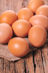 brown chicken eggs close-up