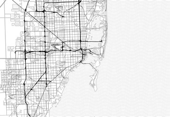 Obraz premium Area map of Miami, United States