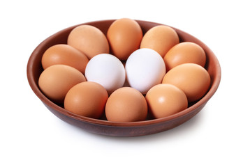 chicken eggs in bowl