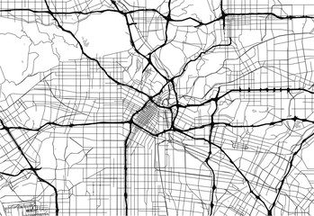 Obraz premium Area map of Los Angeles, United States