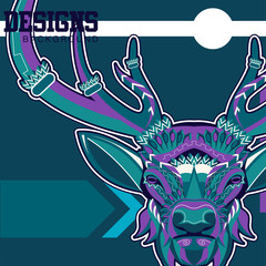 Deer head illustration - Vector