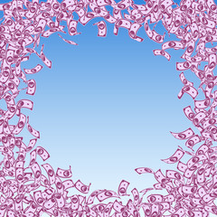 European Union Euro notes falling. Small EUR bills