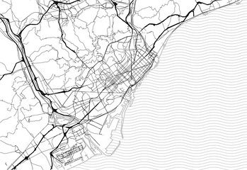 Area map of Barcelona, Spain