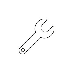 Vector icon concept of spanner. Black outlines.