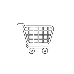 Vector icon concept of shopping cart. Black outlines.