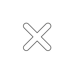 Fototapeta premium Vector icon concept of x mark. Black outlines.