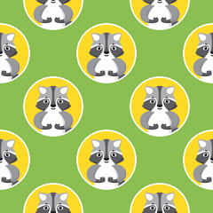 Little Raccoon Seamless Pattern