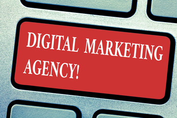 Conceptual hand writing showing Digital Marketing Agency. Business photo text Helps business engage...