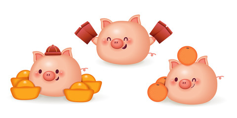 pig with chinese new year