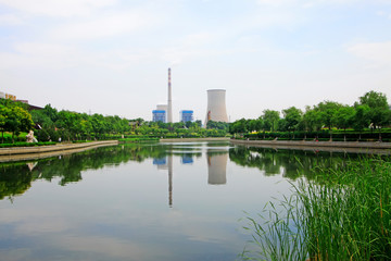industrial building by the DouHe River shore in Tangshan City, China