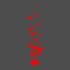Red Like hearts flying upstairs during live stream on social media. Vector illustration.