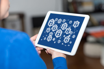 Network safety concept on a tablet