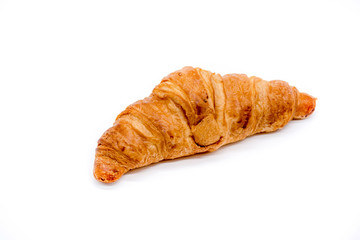 Croissant isolated on white background.