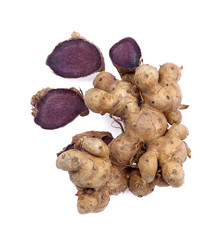 Black galingale on white background.