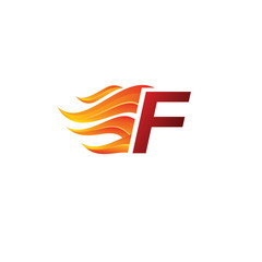 Fire Hot F Letter Logo On White Background
