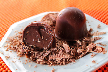 Sweet chocolate truffle