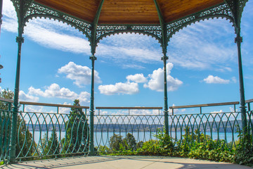 Pavilion on a hill with beautiful view on the lake
