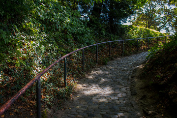 Cobblestone path to the top