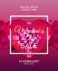 Valentines Day Sale, Discont Card. Vector Illustration. EPS10
