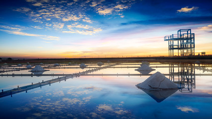 The salt farm  in Tainan Taiwan. The place is also a quite popular tourist destination