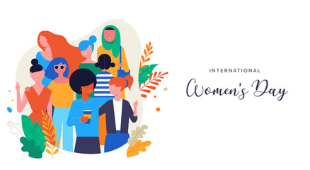 International Women s Day. Vector illustration, card, poster, flyer and banner.