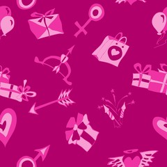 plastic pink pattern on valentines day with a bunch of elements