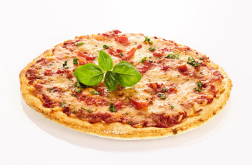 Freshly baked Italian Margherita pizza