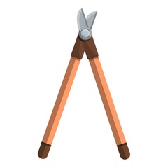 Tree garden scissors icon. Cartoon of tree garden scissors vector icon for web design isolated on white background